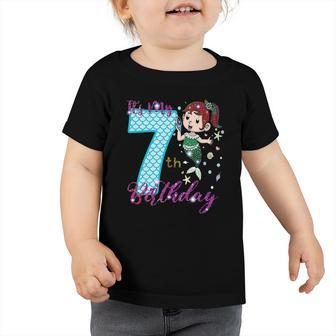 Mermaid 7Th Birthday Girl Seven 7 Years Old Toddler Tshirt | Mazezy