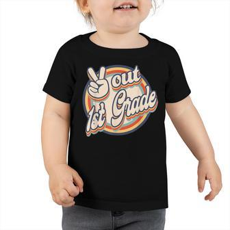 Peace Out 1St Grade Retro Graduation Last Day Of School  Toddler Tshirt