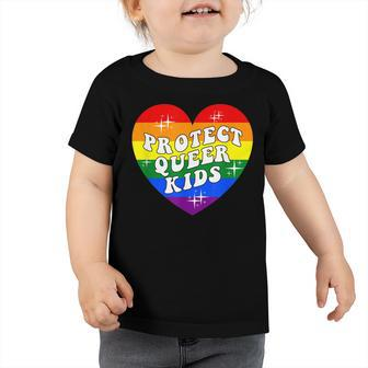 Protect Queer Kids Lgbtq Gay Pride Month Rainbow Heart Lgbt Toddler Tshirt - Seseable