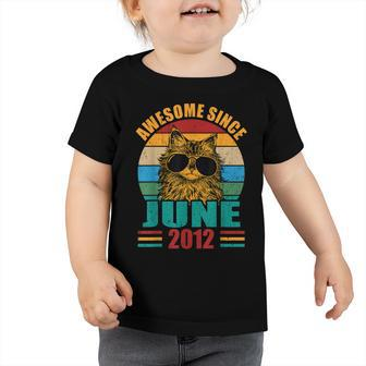 Retro Awesome Since June 2012 10Th Birthday 10 Years Old Toddler Tshirt - Seseable