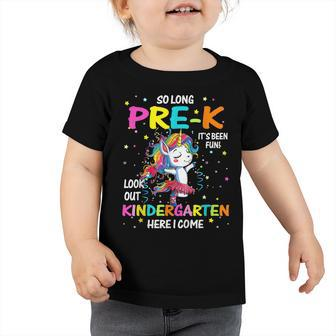 So Long Pre-K Kindergarten Here I Come Graduation Girls 2022 Toddler Tshirt | Mazezy CA