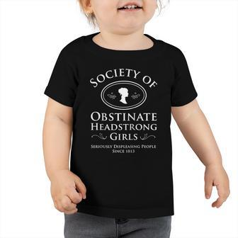 Society Of Obstinate Headstrong Girls Pride And Prejudice Raglan Baseball Tee Toddler Tshirt | Mazezy UK