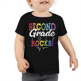 Womens Cute Second Grade Rocks Team 2Nd Grade Teacher Student Kids Toddler Tshirt - Seseable