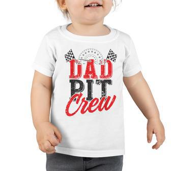 Dad Pit Crew Birthday Party Car Toddler Tshirt - Seseable