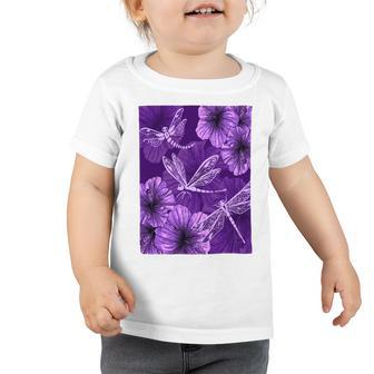 Dragonfly With Hibiscus Toddler Tshirt - Monsterry DE