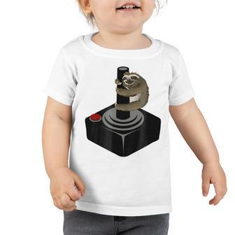 Funny Cute Sloth Gamer Retro Video Game 871 Shirt Toddler Tshirt | Favorety