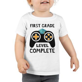 Funny First Grade Level Complete 2022 Last Day End Of School Toddler Tshirt | Mazezy