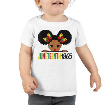 Junenth Celebrating 1865 Cute Black Girls Kids Toddler Tshirt | Mazezy CA
