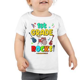 Kids 1St Grade Rocks Back To School Boys Girls 1St Day Of School Toddler Tshirt - Seseable
