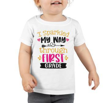 Kids I Sparkled My Way Through First Grade Last Day Of School Toddler Tshirt | Mazezy CA