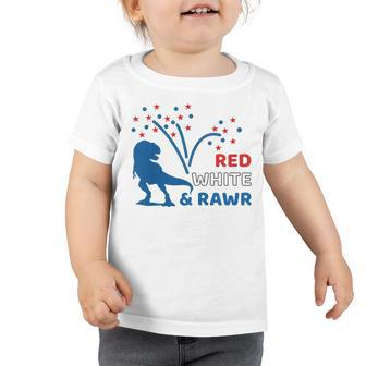 Kids Youth 4Th Of July 4Th T-Rex Dinosaur Kids Patriotic Toddler Tshirt - Seseable