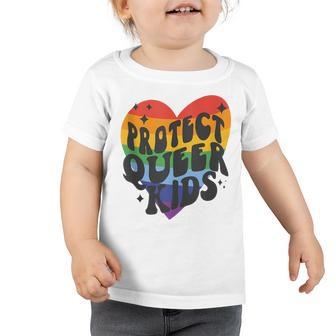 Protect Queer Kids Rainbow Heart Lgbt Flag Toddler Tshirt - Seseable