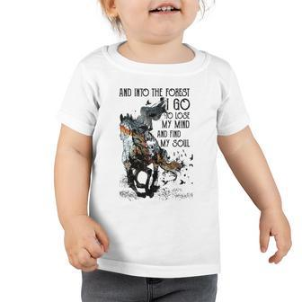 Retro Cowgirl Riding Horse Into Forest I Go Western Cowboy Toddler Tshirt | Mazezy UK