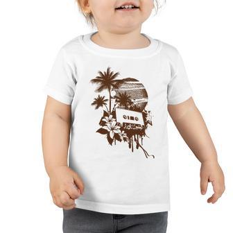 Summer Party Brown Palm Trees Flower Cassette Toddler Tshirt - Monsterry