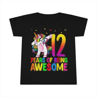 12 Years Old Birthday Unicorn Dabbing 12Th Birthday Unicorn Infant Tshirt - Seseable