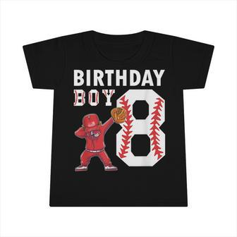 8 Years Old Boy Baseball Player 8Th Birthday Kids Infant Tshirt - Seseable