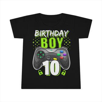 Birthday Boy 10 Video Game Controller Gamer 10Th Birthday Infant Tshirt - Seseable