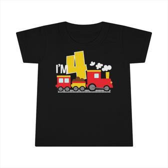 Boys 4Th Birthday 4 Years Old Gift Train Toddler Infant Tshirt | Mazezy