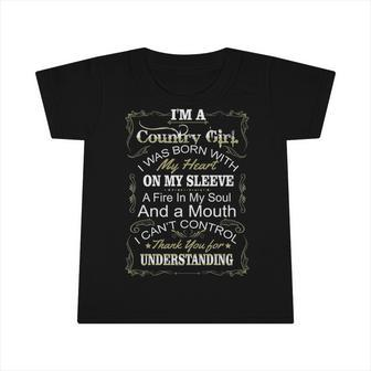Country Girl Country Girl I Was Born With My Heart On My Sleeve Infant Tshirt - Seseable