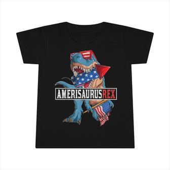 Funny Dinosaur Amerisaurus T-Rex Men Boys Fourth 4Th Of July Infant Tshirt - Seseable