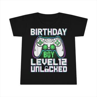 Gamer 12Th Birthday Boy Level Unlocked 12 Years Old Birthday Infant Tshirt - Seseable