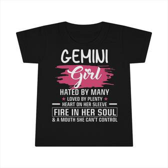 Gemini Girl Birthday Gemini Girl Hated By Many Loved By Plenty Heart On Her Sleeve Infant Tshirt - Seseable