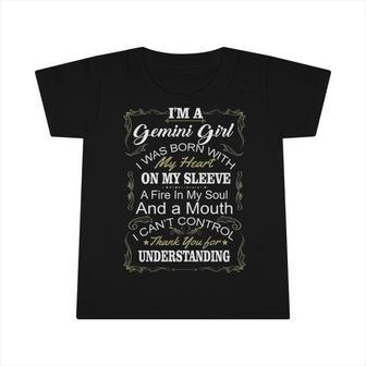Gemini Girl Gemini Girl I Was Born With My Heart On My Sleeve Infant Tshirt - Seseable
