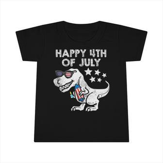 Happy 4Th Of July Boys Toddler Trex Dinosaur American Infant Tshirt | Mazezy
