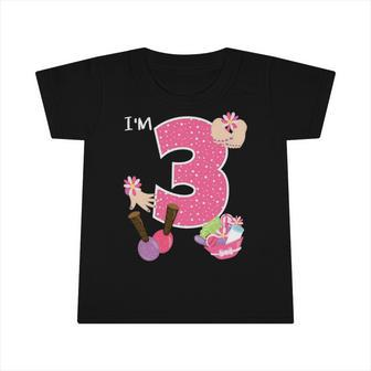 Im 3 Spa Party Birthday Girl Nail Polish Makeup Birthday Infant Tshirt | Mazezy