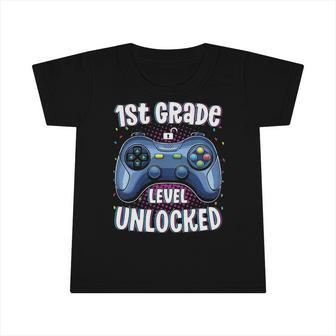 Kids 1St Grade Level Unlocked Gamer First Day Of School Boys Infant Tshirt | Mazezy