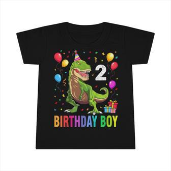 Kids 2 Year Old 2Nd Birthday Boy T Rex Dinosaur T Infant Tshirt - Seseable