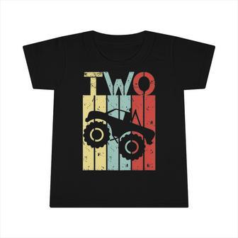 Kids 2 Years Old Monster Truck Birthday Boy Girl 2Nd Birthday Infant Tshirt | Mazezy UK