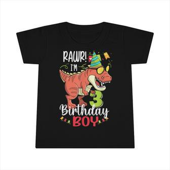 Kids 3 Year Old Rawr 3Rd Birthday Boy T Rex Toddler Dinosaur Infant Tshirt - Seseable