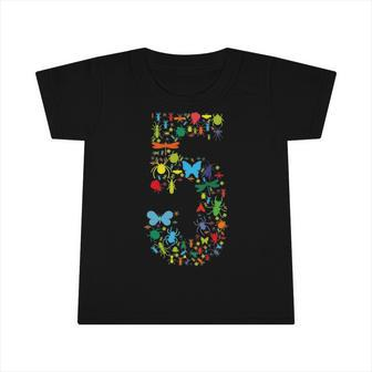 Kids 5 Years Old Birthday Bugs 5Th Birthday Insect Infant Tshirt | Mazezy