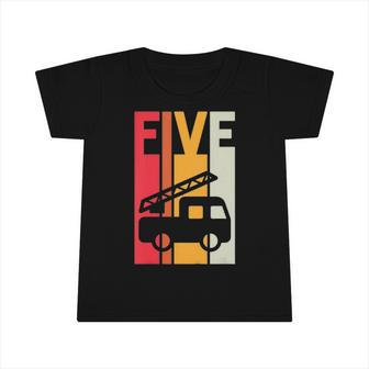 Kids Fire Truck 5Th Birthday Boys Firefighter Fireman 5 Years Infant Tshirt | Mazezy