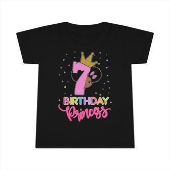 Kids Princess 7Th Birthday Outfit African American Toddler Girl Infant Tshirt | Mazezy