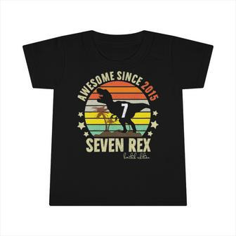 Kids Seventh Dinosaur 7 Years Old 2015 Im 7 7Th Birthday Rex Funny Infant Tshirt | Mazezy
