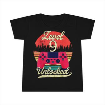 Level 9 Unlocked Boys Girls Bday Video Gamer 9Th Birthday Infant Tshirt - Seseable