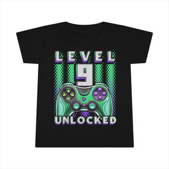 Level 9 Unlocked Video Game 9Th Birthday Gamer Boys V4 Infant Tshirt - Seseable