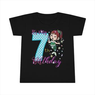 Mermaid 7Th Birthday Girl Seven 7 Years Old Infant Tshirt | Mazezy