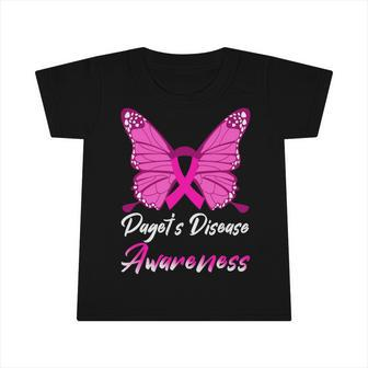 Pagets Disease Awareness Butterfly Pink Ribbon Pagets Disease Pagets Disease Awareness Infant Tshirt - Monsterry CA