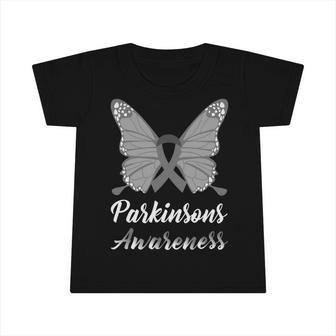 Parkinsons Awareness Butterfly Grey Ribbon Parkinsons Parkinsons Awareness Infant Tshirt - Monsterry DE