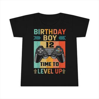 Retro Vintage Gaming 12 Years Old Level Up 12Th Birthday Boy Infant Tshirt - Seseable