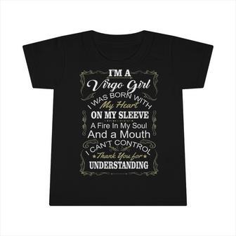 Virgo Girl Virgo Girl I Was Born With My Heart On My Sleeve Infant Tshirt - Seseable