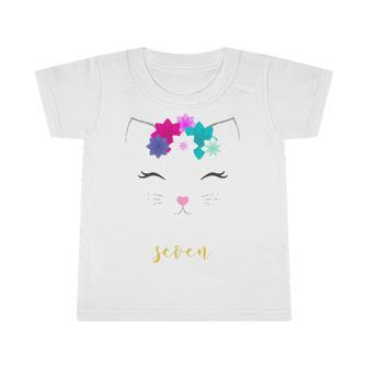 7Th Birthday Kitty Cat For Girls Infant Tshirt | Mazezy