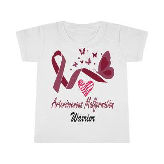 Arteriovenous Malformation Warrior Butterfly Funny Unicorn Burgundy Ribbon Arteriovenous Malformation Support Arteriovenous Malformation Awareness Infant Tshirt | Favorety
