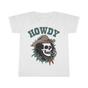 Howdy Cowboy Skull Western Rodeo Vintage Country Southern Infant Tshirt | Mazezy DE