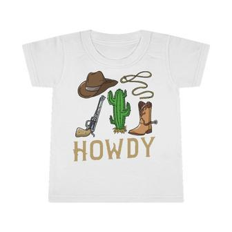 Howdy Cowboy Western Country Cowboy Hat Boots Infant Tshirt | Mazezy UK