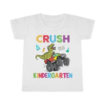 Kids Boys Im Ready To Crush Kindergarten Monster Truck Dinosaur Infant Tshirt - Seseable
