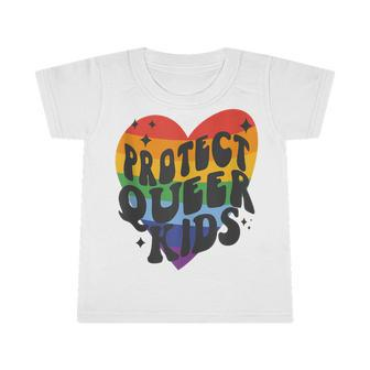 Protect Queer Kids Rainbow Heart Lgbt Flag Infant Tshirt - Seseable
